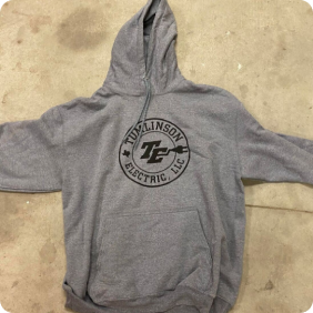 Grey Hoodie - Large TE Logo Front