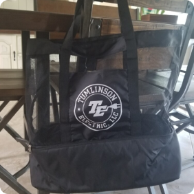 Oversize Tumlinson Electric logo'd Beach Bag w/insulated pouch
